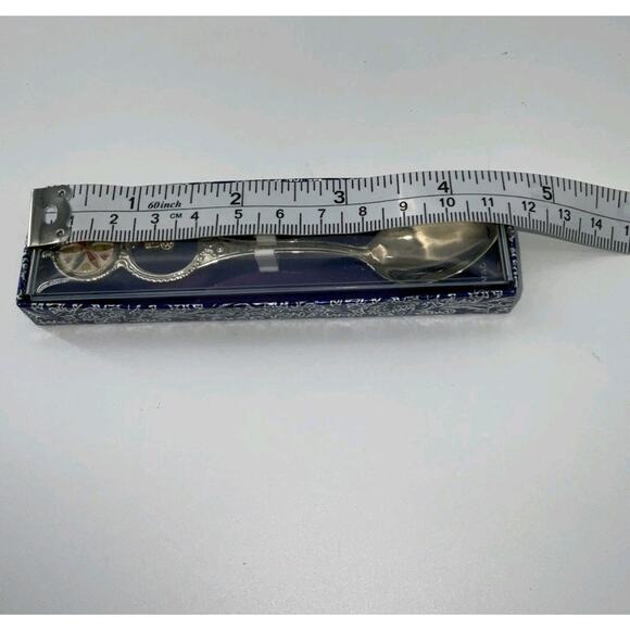 Floral Heart Souvenir Miniature Spoon Dangle Carriage - Picture 3 of 3